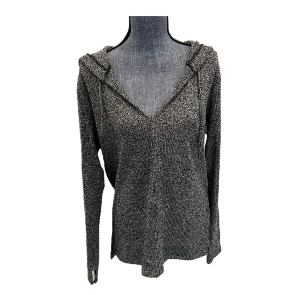 Zella Gray Knit Hoodie Tunic Sweater